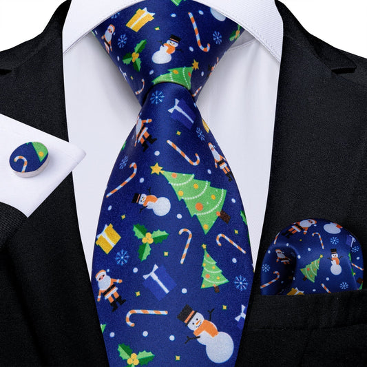 Christmas Tie Set In Blue tie sets Standard packaging   - Sophisticated Gentlemen
