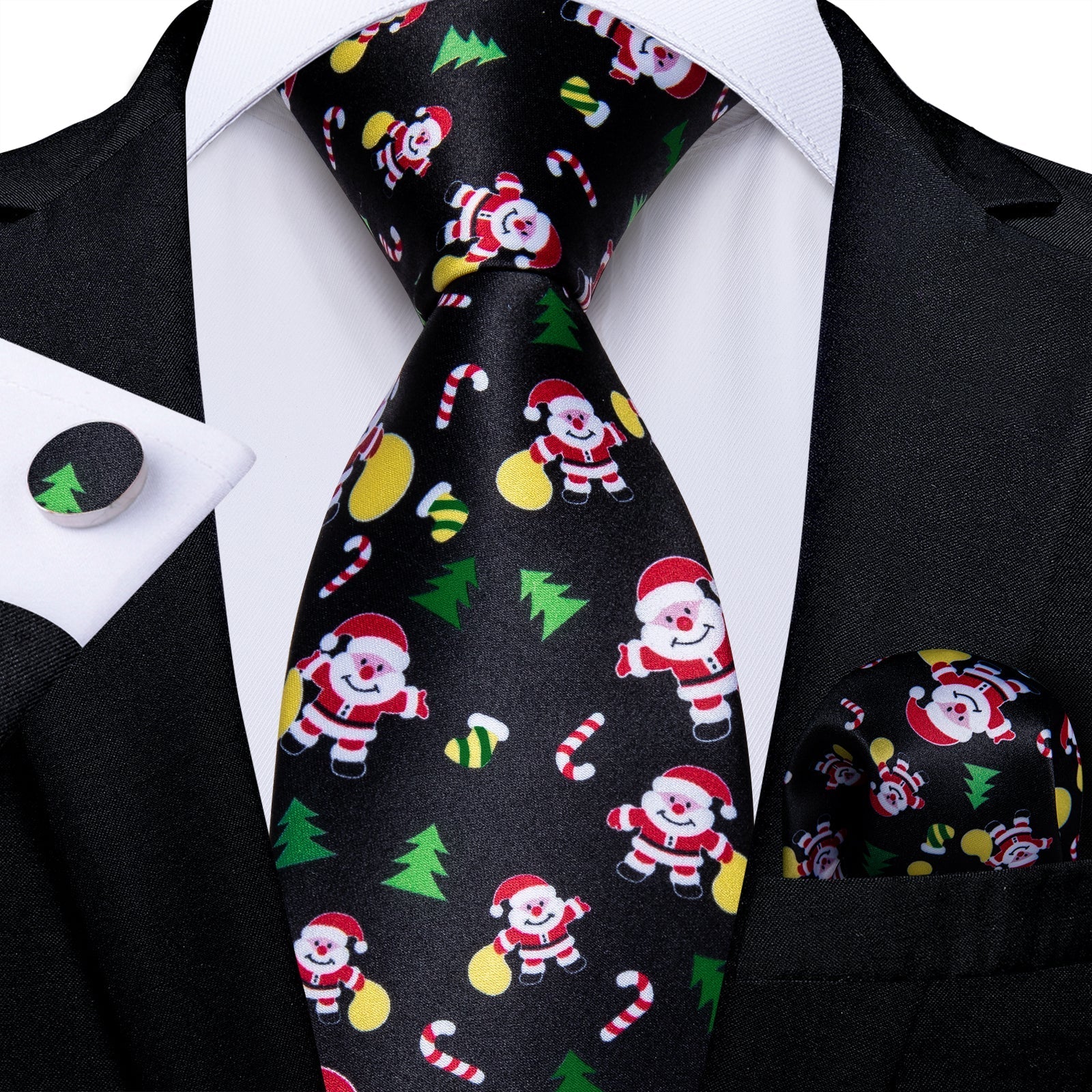 Black Christmas Decorations Tie Set tie sets Standard packaging   - Sophisticated Gentlemen