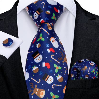 Christmas Decorations Tie Set In Blue tie sets Standard packaging   - Sophisticated Gentlemen