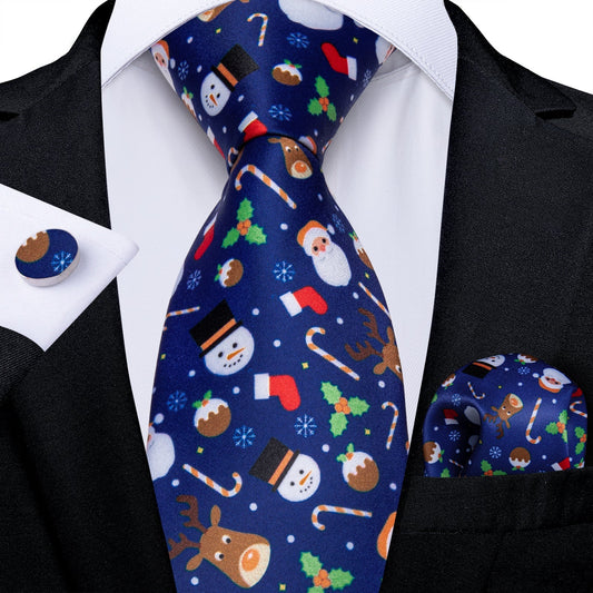 Christmas Decorations Tie Set In Blue tie sets Standard packaging   - Sophisticated Gentlemen