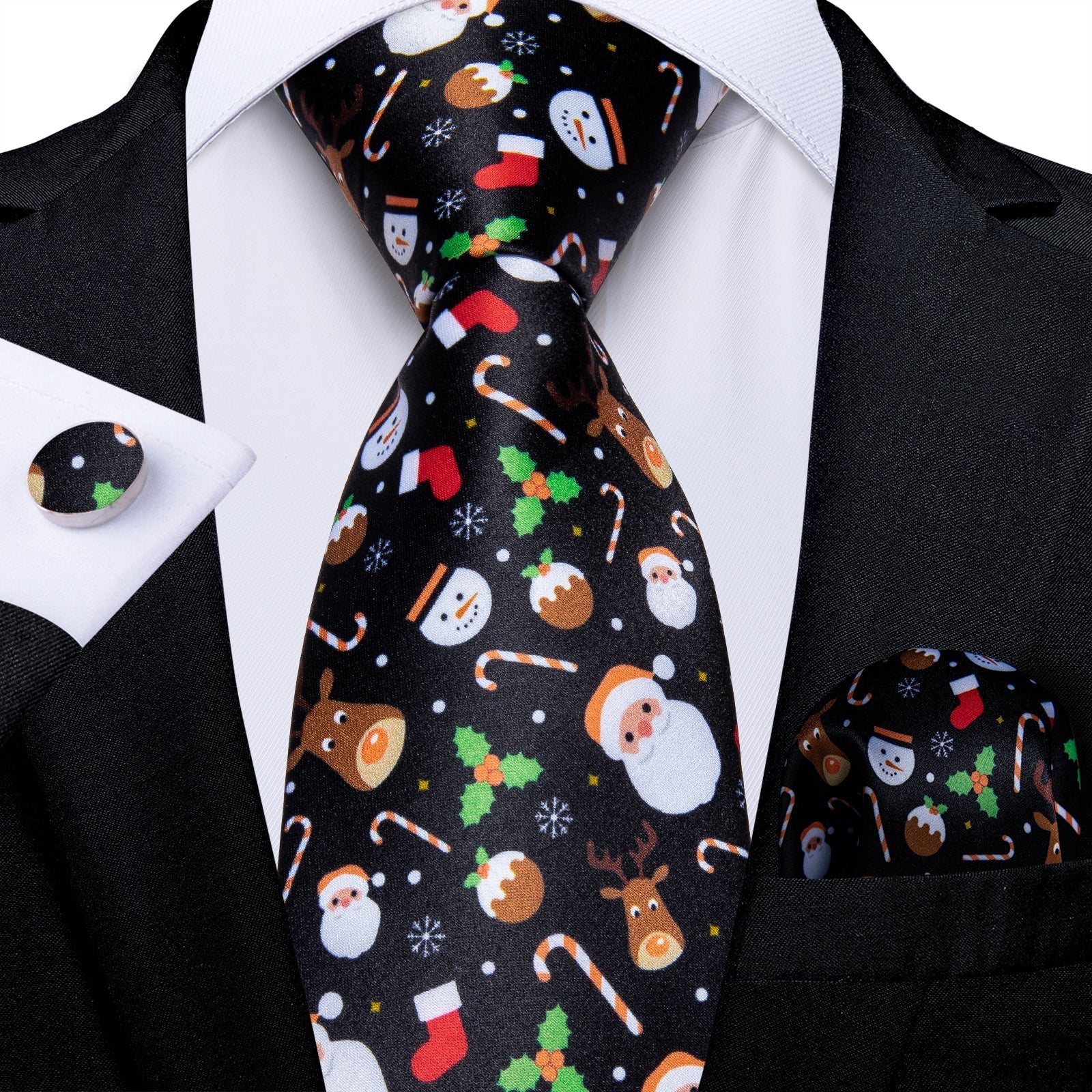 Christmas Decorations Tie Set In Black tie sets Standard packaging   - Sophisticated Gentlemen