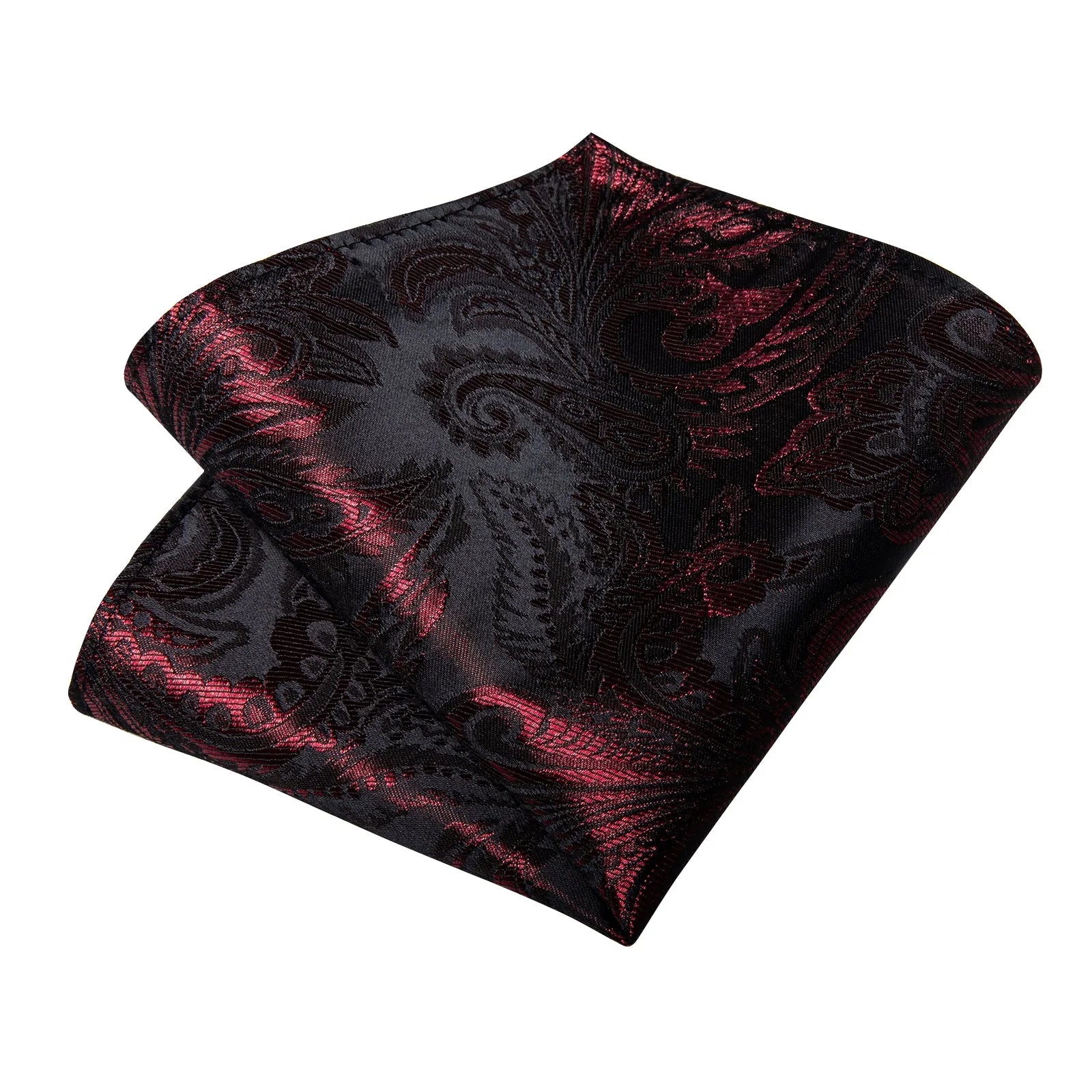 Red and Black Silk Tie, Pocket Square and Cufflinks tie sets    - Sophisticated Gentlemen