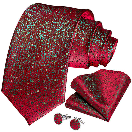 Christmas Sparkles Tie, Pocket Square and Cufflinks tie sets    - Sophisticated Gentlemen