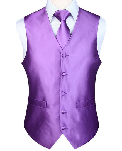 Plum Violet Vest Set vest    - Sophisticated Gentlemen