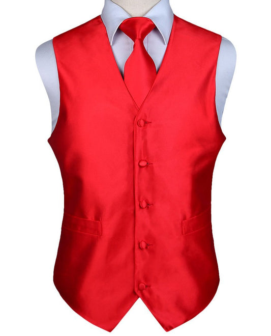 Fire Engine Red Vest Set vest    - Sophisticated Gentlemen