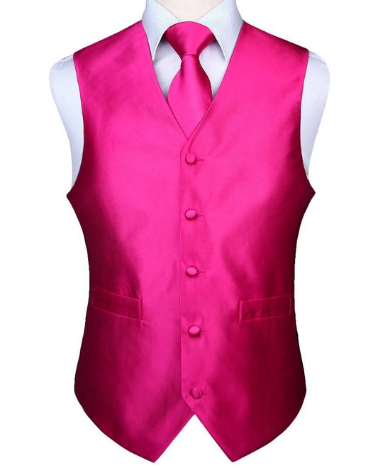 Hot Pink Vest Set vest    - Sophisticated Gentlemen