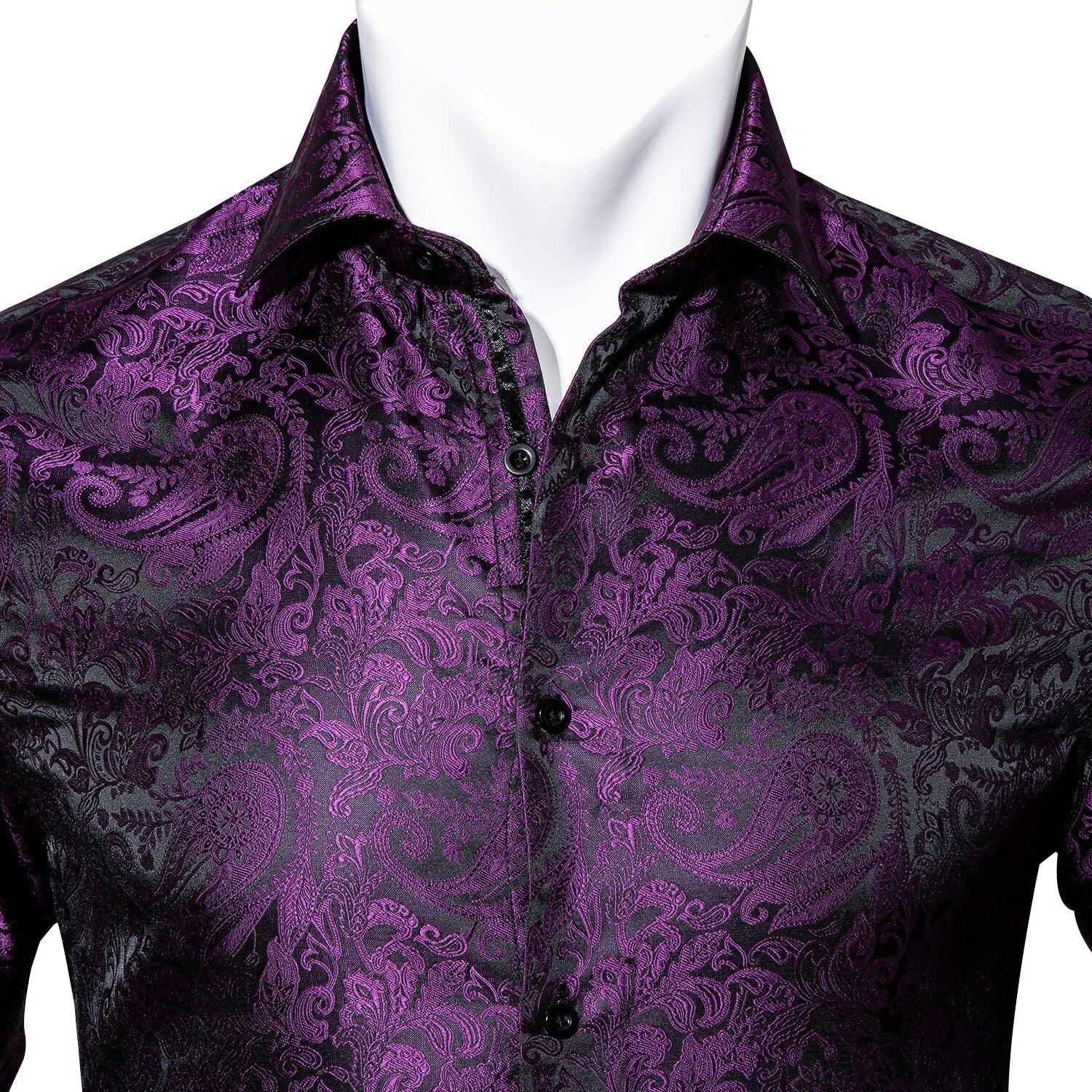 Purple and Black Paisley Dress Shirt shirt    - Sophisticated Gentlemen