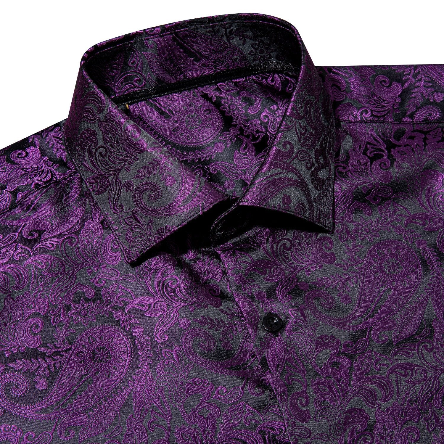 Purple and Black Paisley Dress Shirt shirt    - Sophisticated Gentlemen