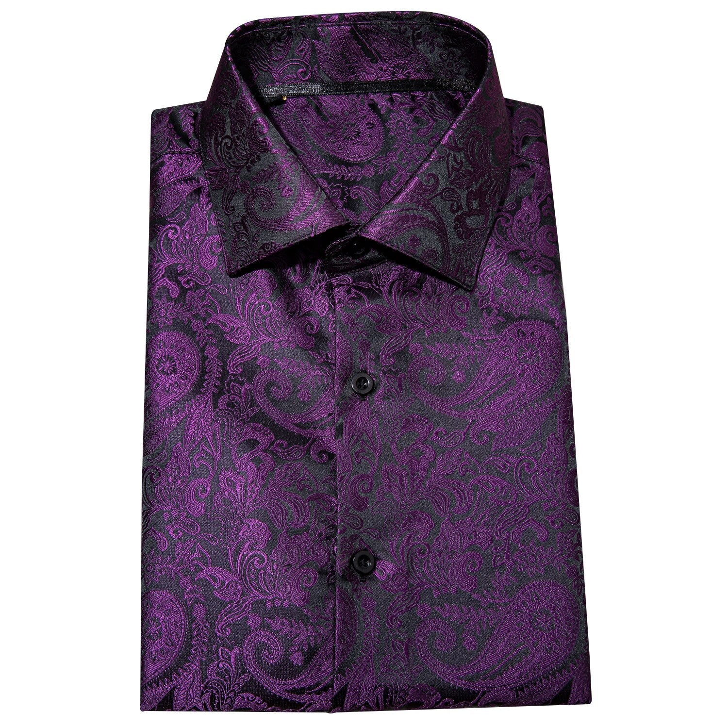 Purple and Black Paisley Dress Shirt shirt    - Sophisticated Gentlemen