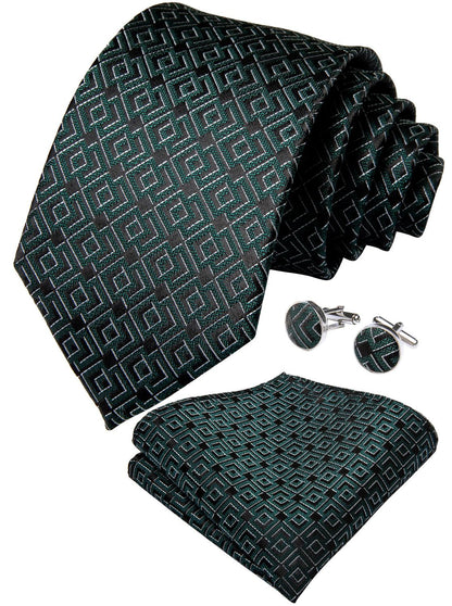 Harmony Labyrinth Tie, Pocket Square and Cufflinks tie sets    - Sophisticated Gentlemen