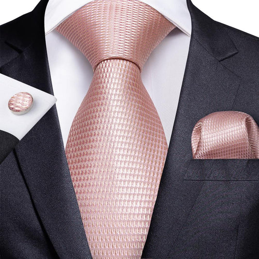 Peach Tie, Pocket Square and Cufflinks - SOPHGENT