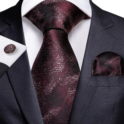 Luxury Red Tie, Pocket Square and Cufflinks - SOPHGENT