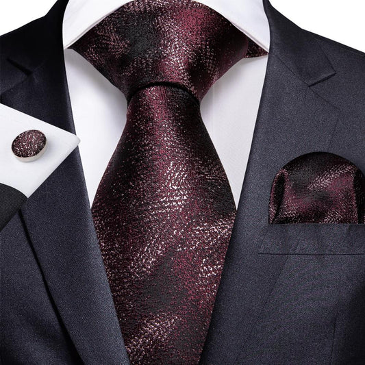 Luxury Red Tie, Pocket Square and Cufflinks - SOPHGENT