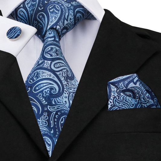 Icy Tie, Pocket Square and Cufflinks tie sets    - Sophisticated Gentlemen