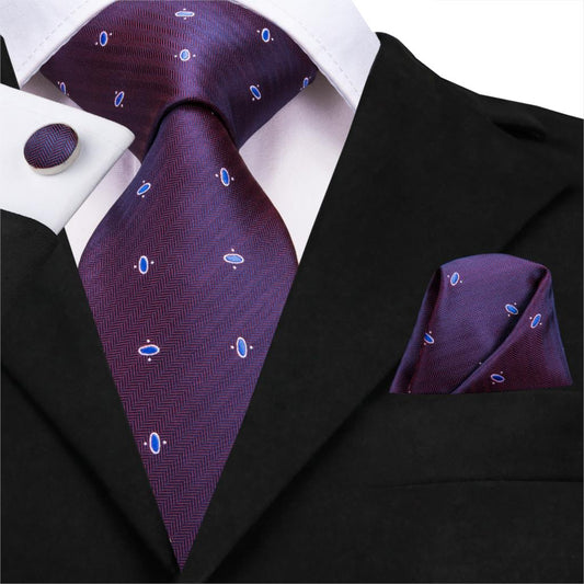 Purple Secrets Tie, Pocket Square and Cufflinks - SOPHGENT
