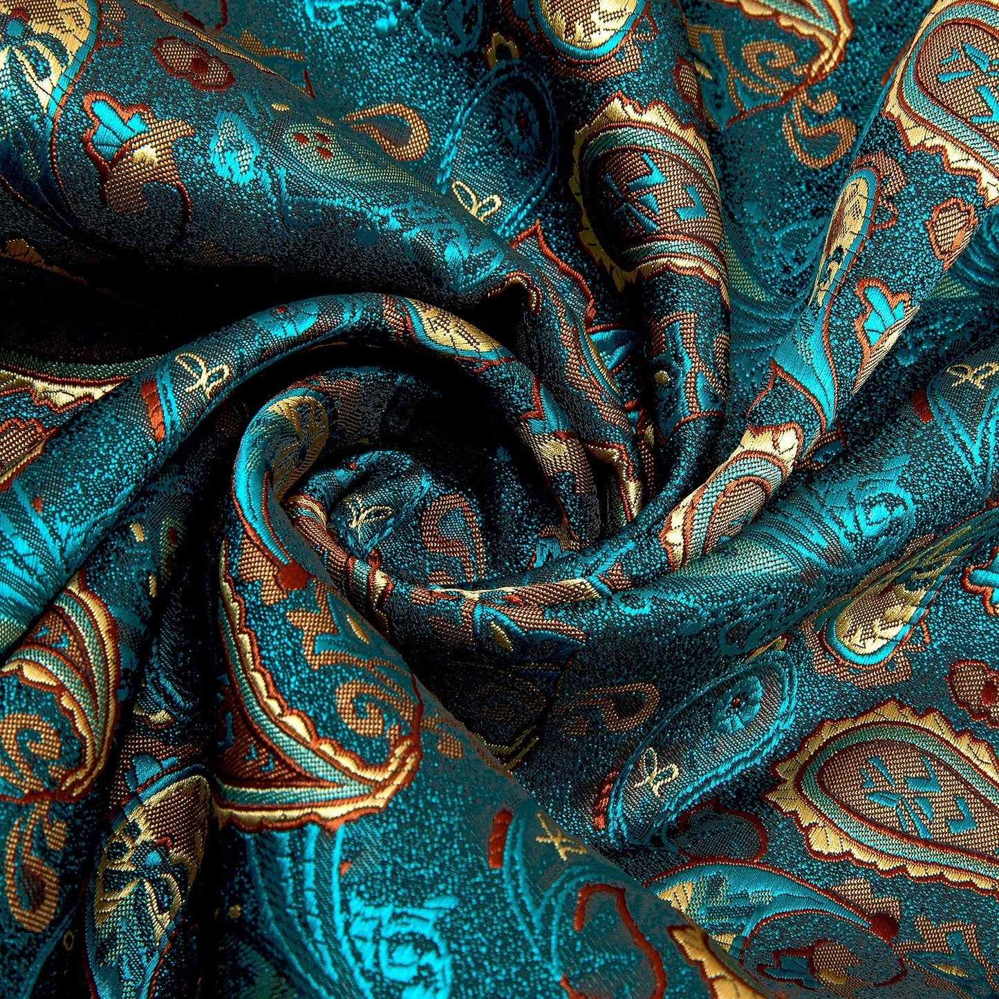 Green and Gold Paisley Silk Scarf Scarf    - Sophisticated Gentlemen
