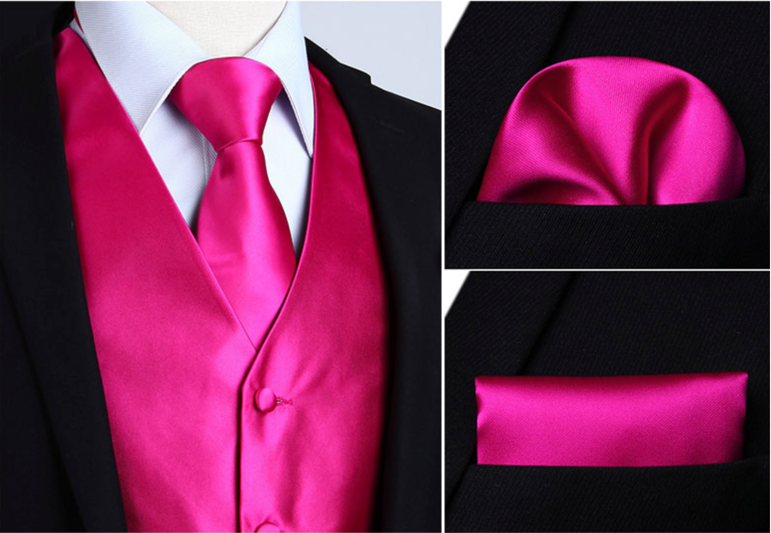 Hot Pink Vest Set vest    - Sophisticated Gentlemen