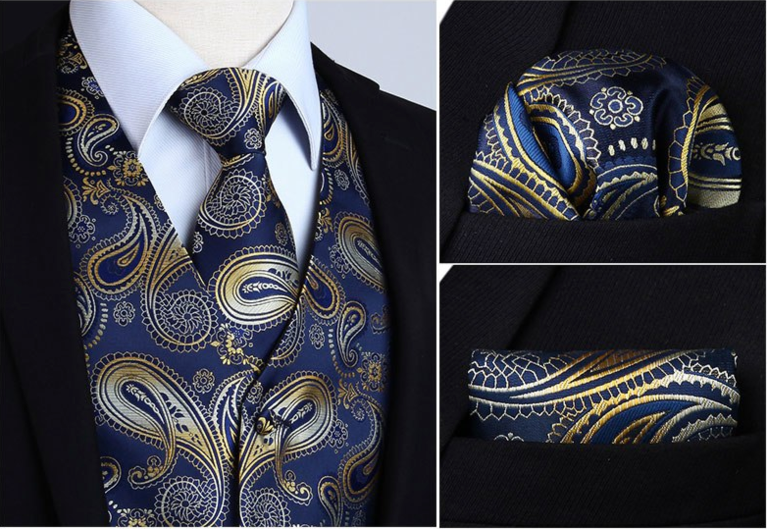 Quiet Storm Paisley Vest Set vest    - Sophisticated Gentlemen