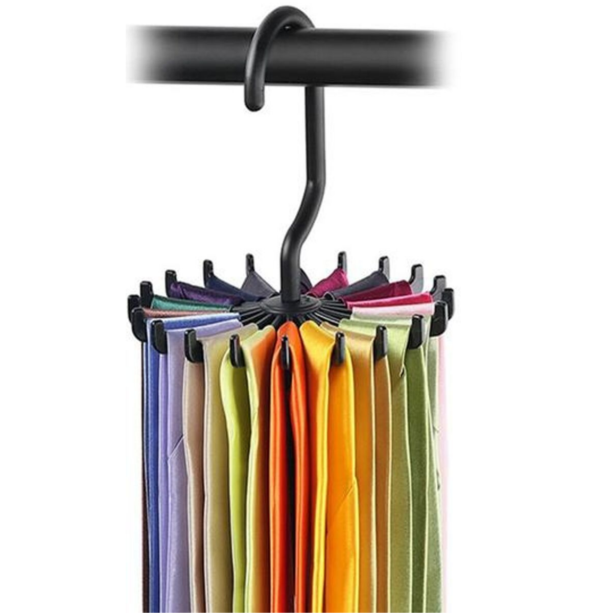 Hanging Tie Rack - Black Storage Holders & Racks    - Sophisticated Gentlemen