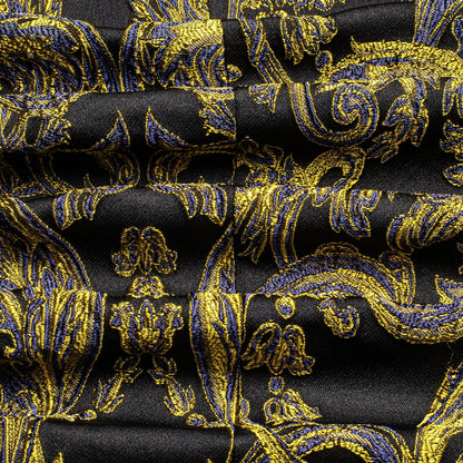 Black and Gold Embroidered Tuxedo Jacket tuxedo    - Sophisticated Gentlemen