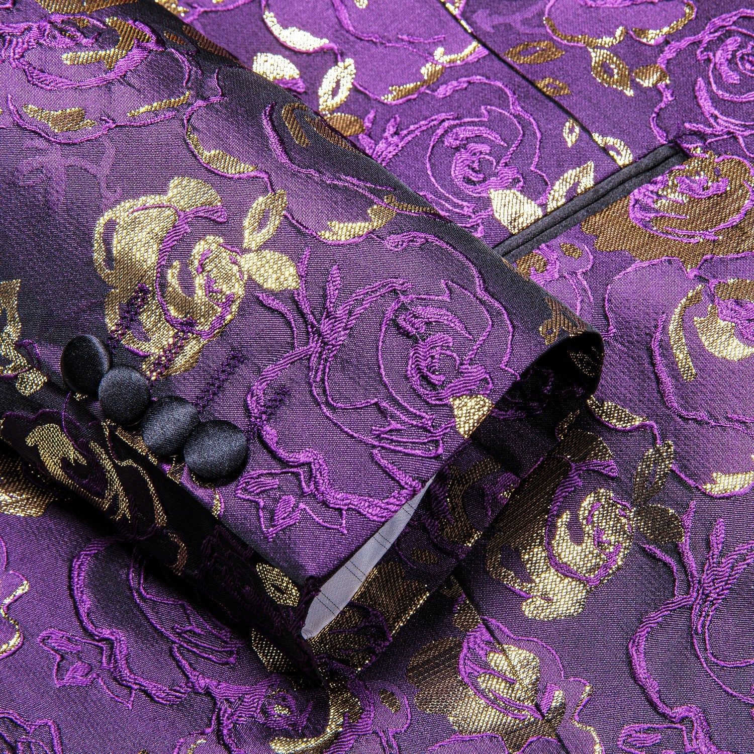 Purple Embroidered Floral Tuxedo Jacket tuxedo    - Sophisticated Gentlemen