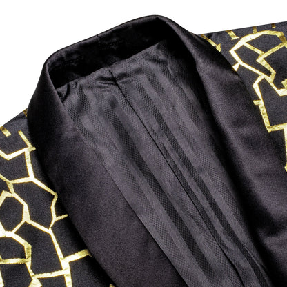 Black and Gold Tuxedo Jacket tuxedo    - Sophisticated Gentlemen