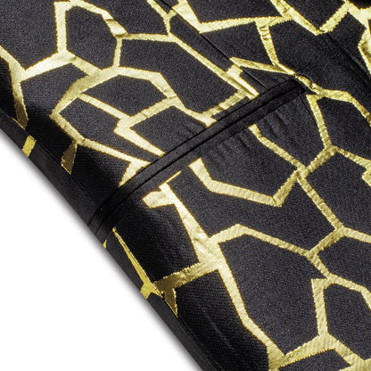 Black and Gold Tuxedo Jacket tuxedo    - Sophisticated Gentlemen