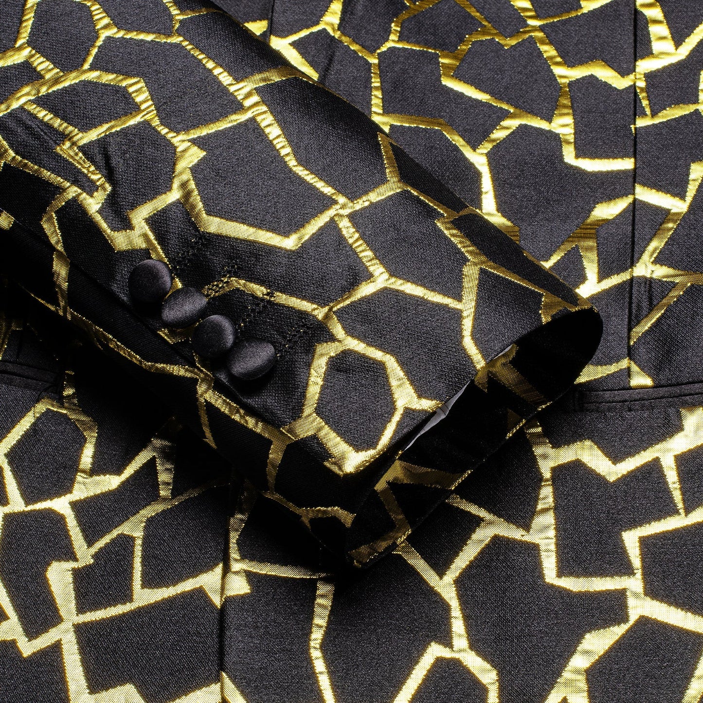 Black and Gold Tuxedo Jacket tuxedo    - Sophisticated Gentlemen