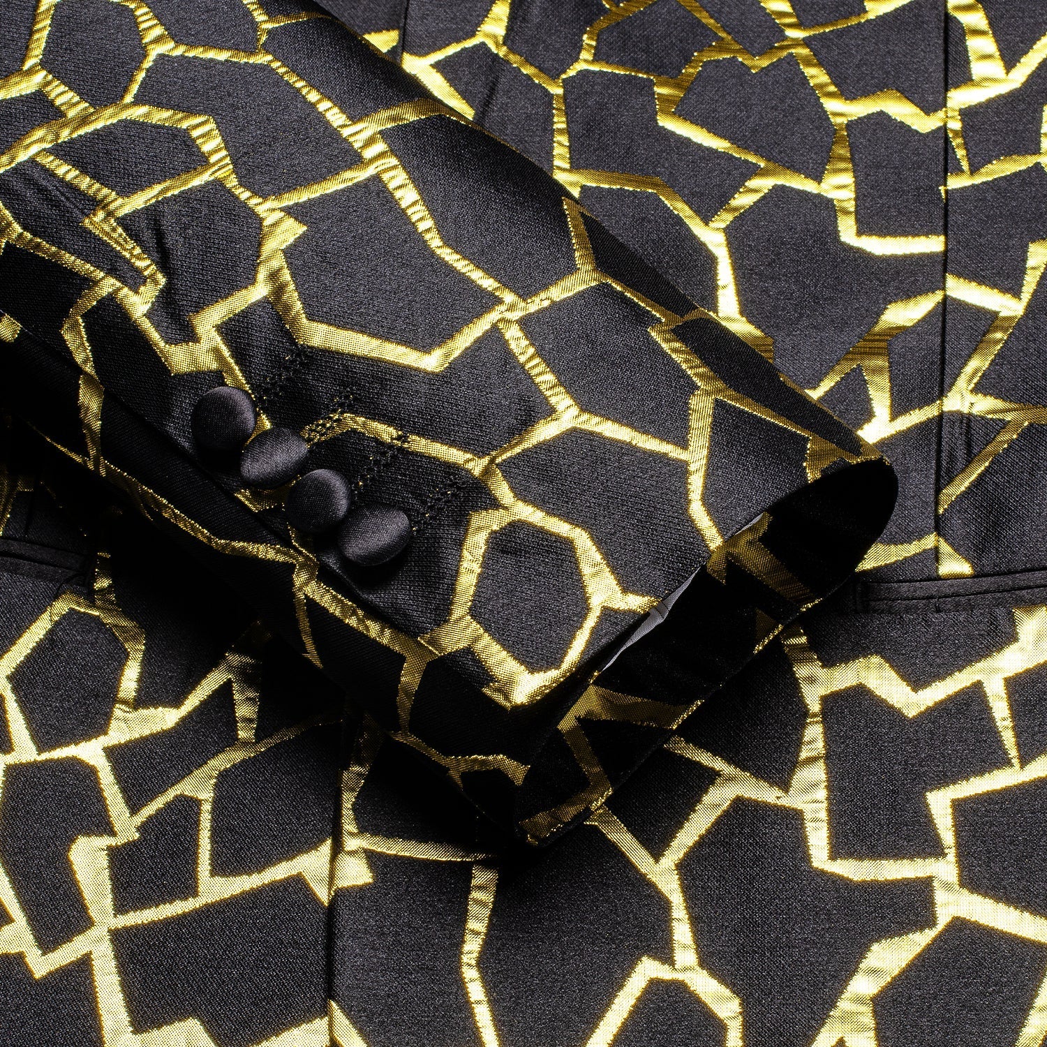 Black and Gold Tuxedo Jacket tuxedo    - Sophisticated Gentlemen