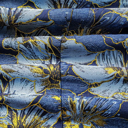 Blue and Yellow Embroidered Floral Tuxedo Jacket tuxedo    - Sophisticated Gentlemen