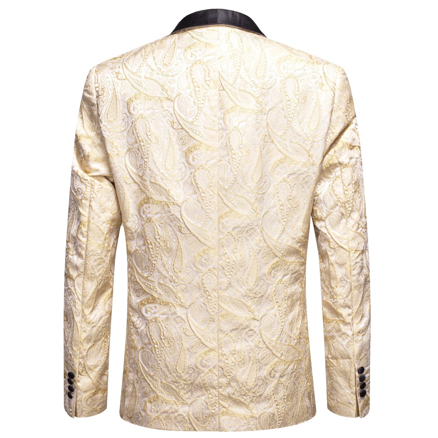 Khaki Embroidered Floral Tuxedo Jacket tuxedo    - Sophisticated Gentlemen