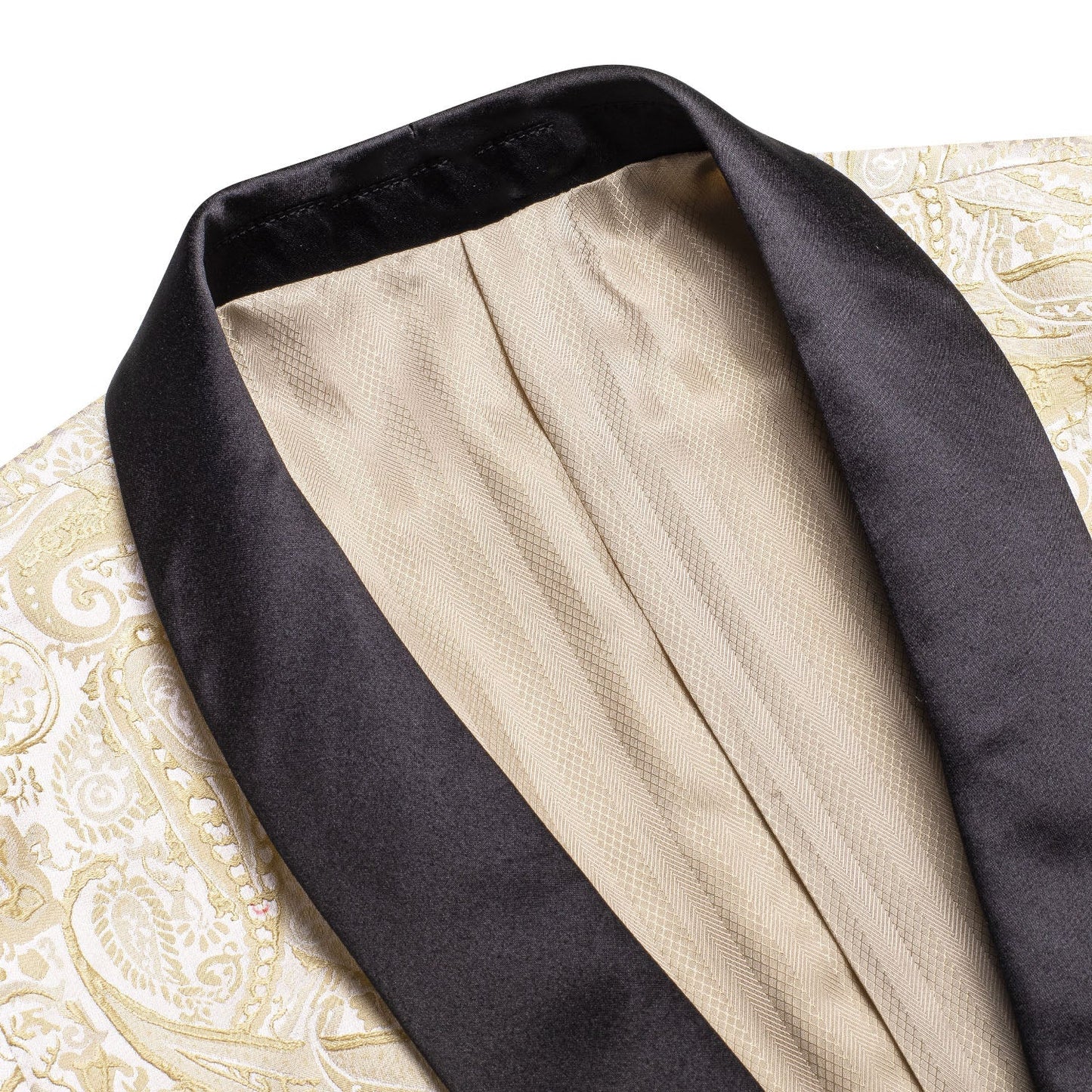 Khaki Embroidered Floral Tuxedo Jacket tuxedo    - Sophisticated Gentlemen