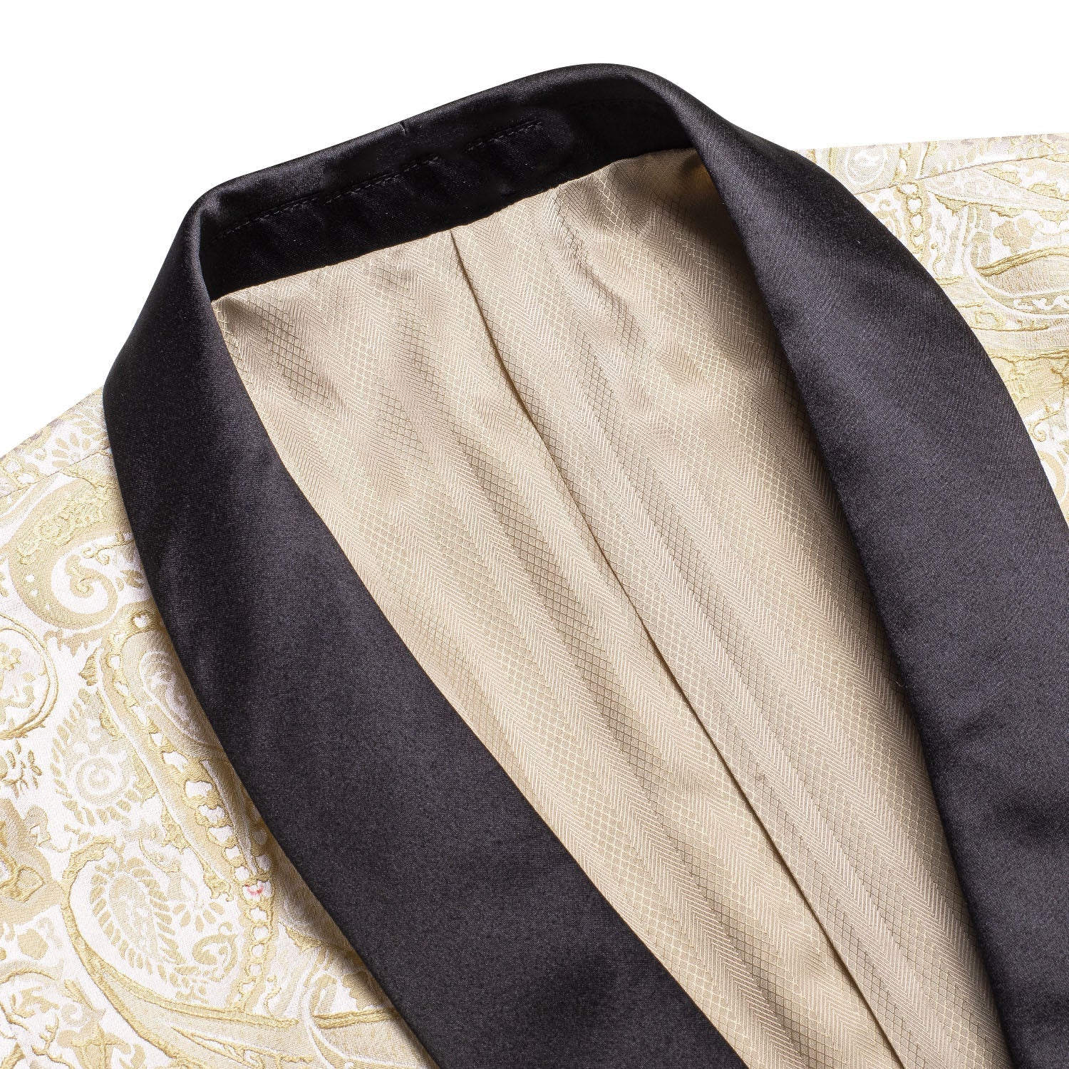 Khaki Embroidered Floral Tuxedo Jacket tuxedo    - Sophisticated Gentlemen