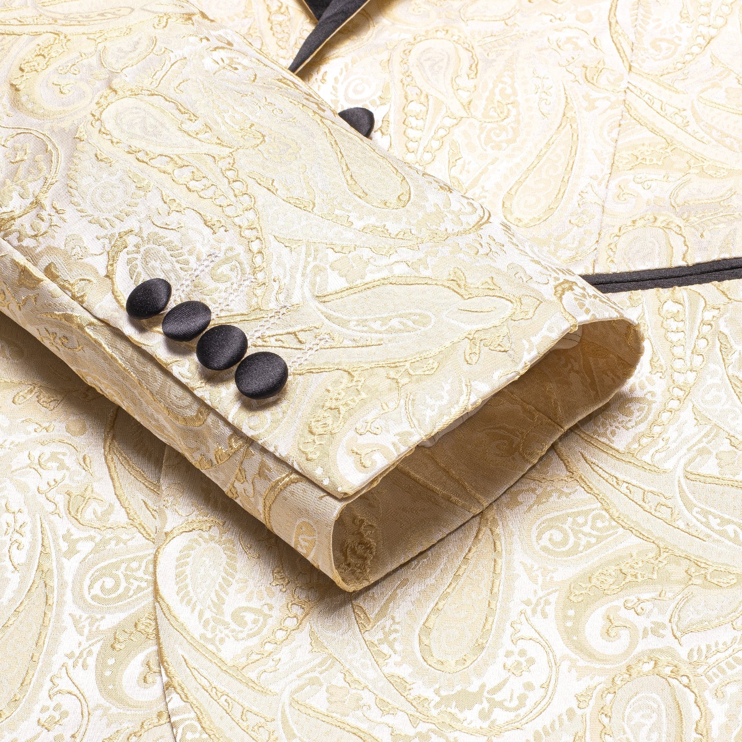 Khaki Embroidered Floral Tuxedo Jacket tuxedo    - Sophisticated Gentlemen