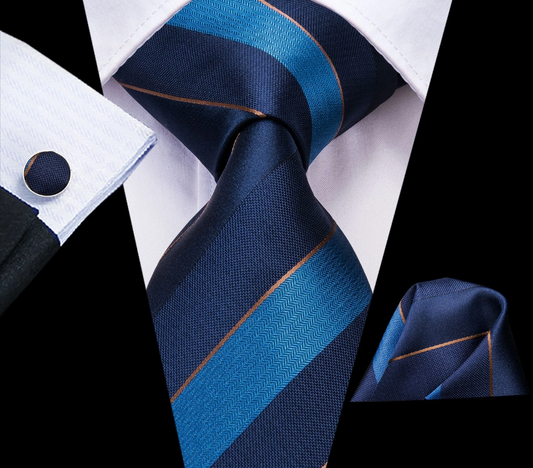 Big Checks Tie, Pocket Square and Cufflinks tie sets Standard packaging   - Sophisticated Gentlemen