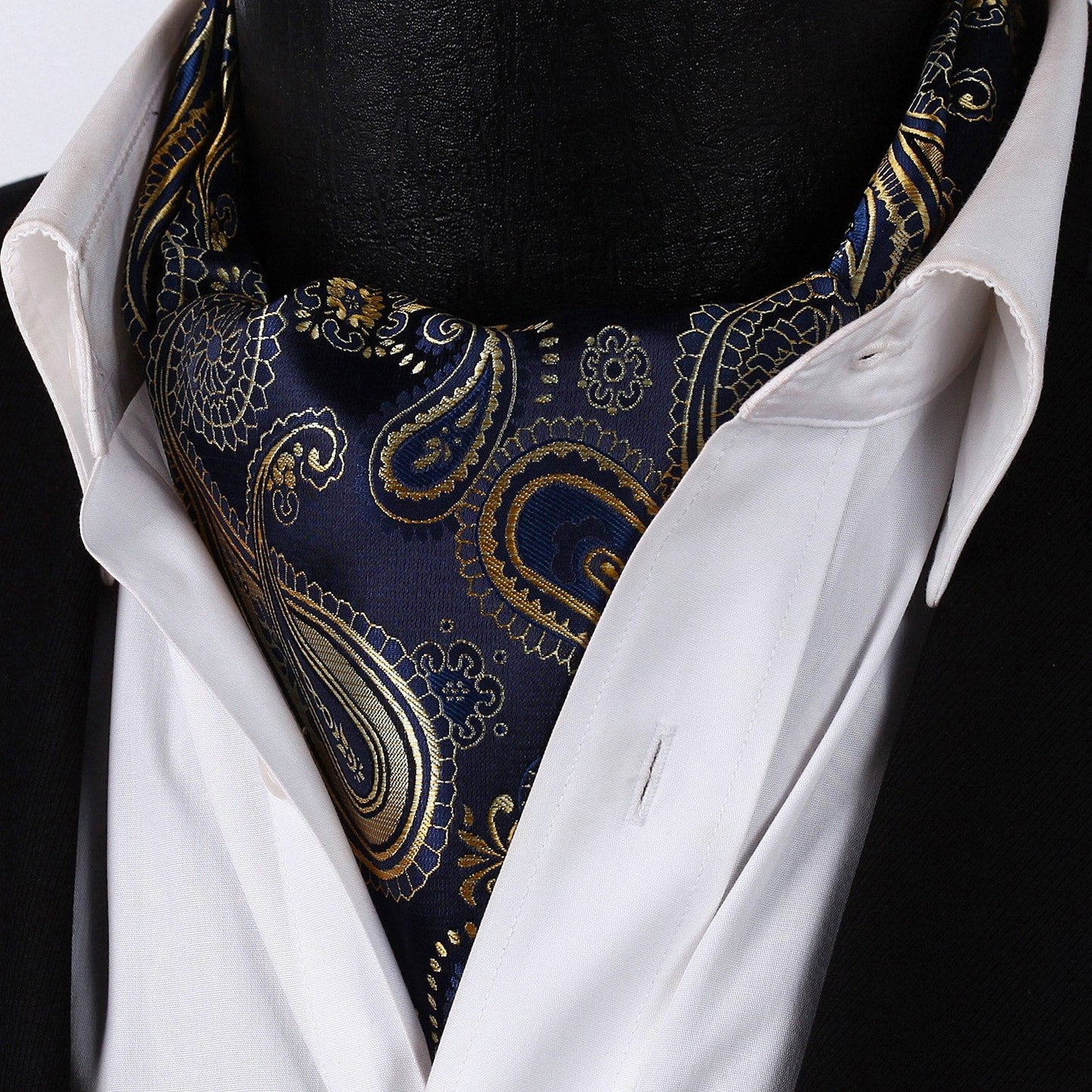 Quiet Storm Paisley Ascot and Pocket Square Ascot    - Sophisticated Gentlemen