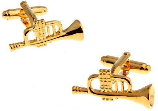 Trumpet In Gold Cufflinks cufflink    - Sophisticated Gentlemen