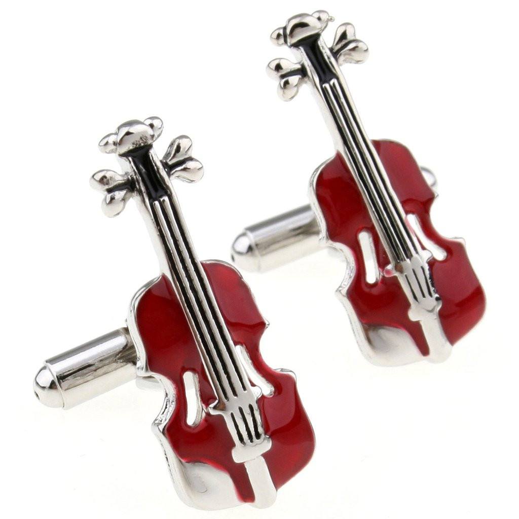 Violin In Red Cufflinks cufflink    - Sophisticated Gentlemen