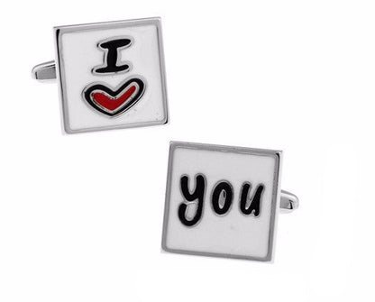 Wedding Series I Love You Cufflinks cufflink    - Sophisticated Gentlemen