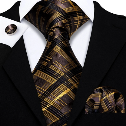 Light Lines Tie, Pocket Square and Cufflinks tie sets Standard packaging   - Sophisticated Gentlemen