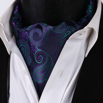 Dark Cross Wind Paisley Ascot and Pocket Square     - Sophisticated Gentlemen