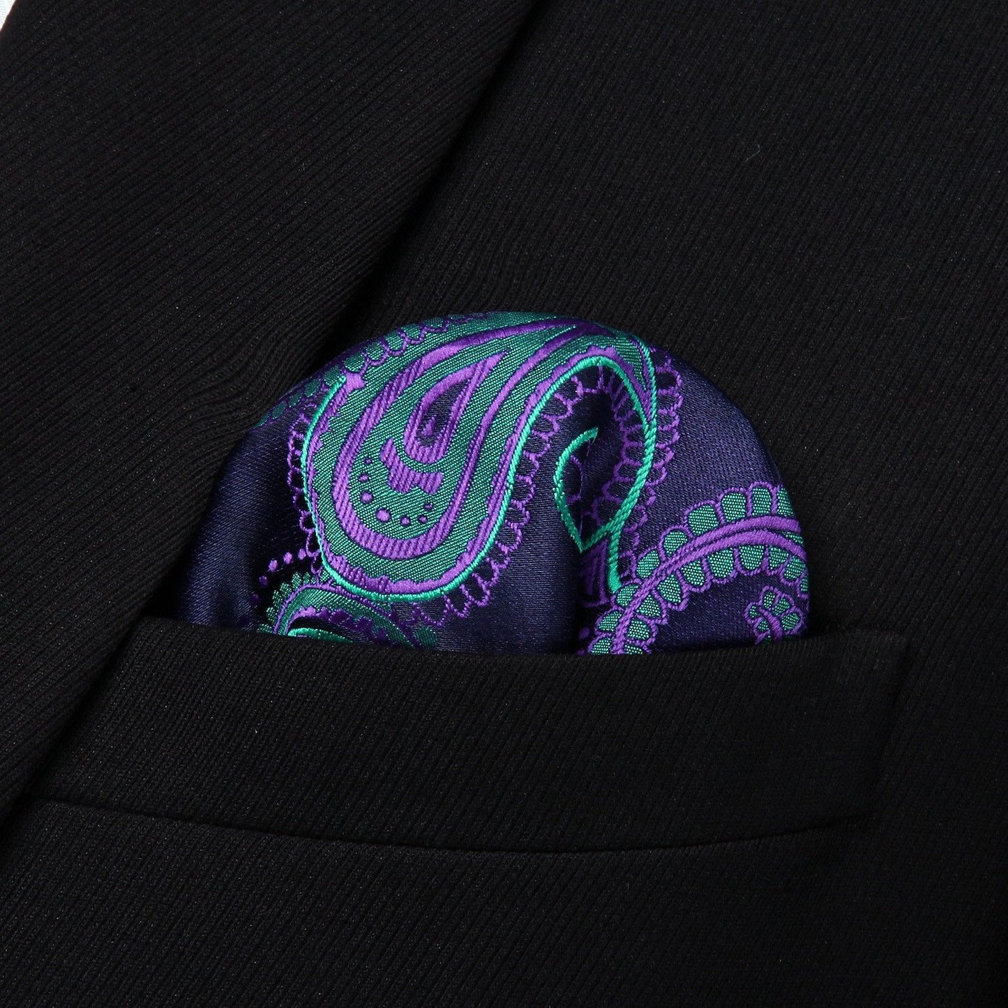 Dark Cross Wind Paisley Ascot and Pocket Square     - Sophisticated Gentlemen