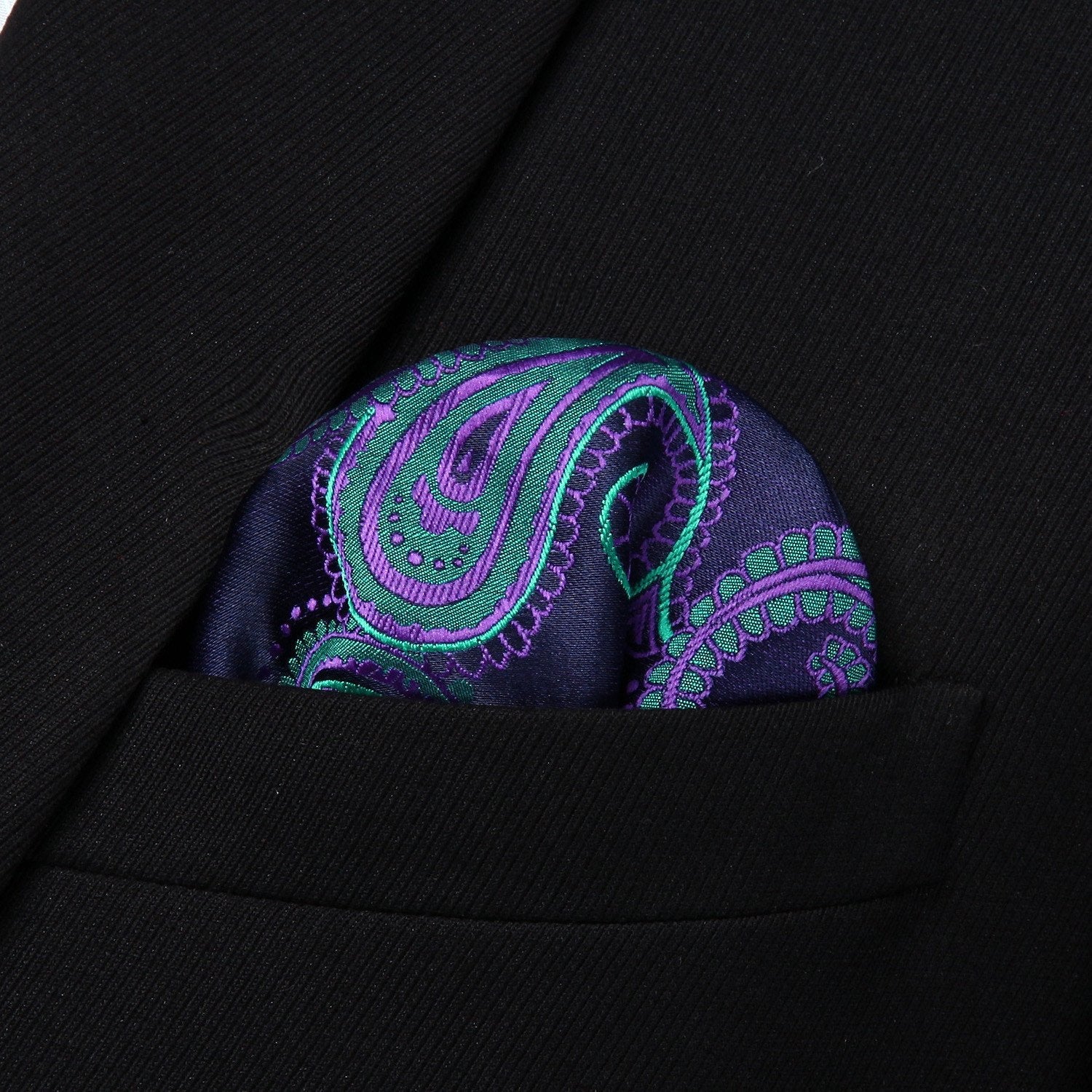 Dark Cross Wind Paisley Ascot and Pocket Square     - Sophisticated Gentlemen