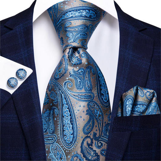 Humpback Whale Tie, Pocket Square and Cufflinks tie sets Standard packaging   - Sophisticated Gentlemen