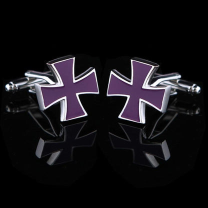 Gent's Purple Iron Cross Cufflinks-Cufflinks-from-Gentlemanclothing.com.jpg
