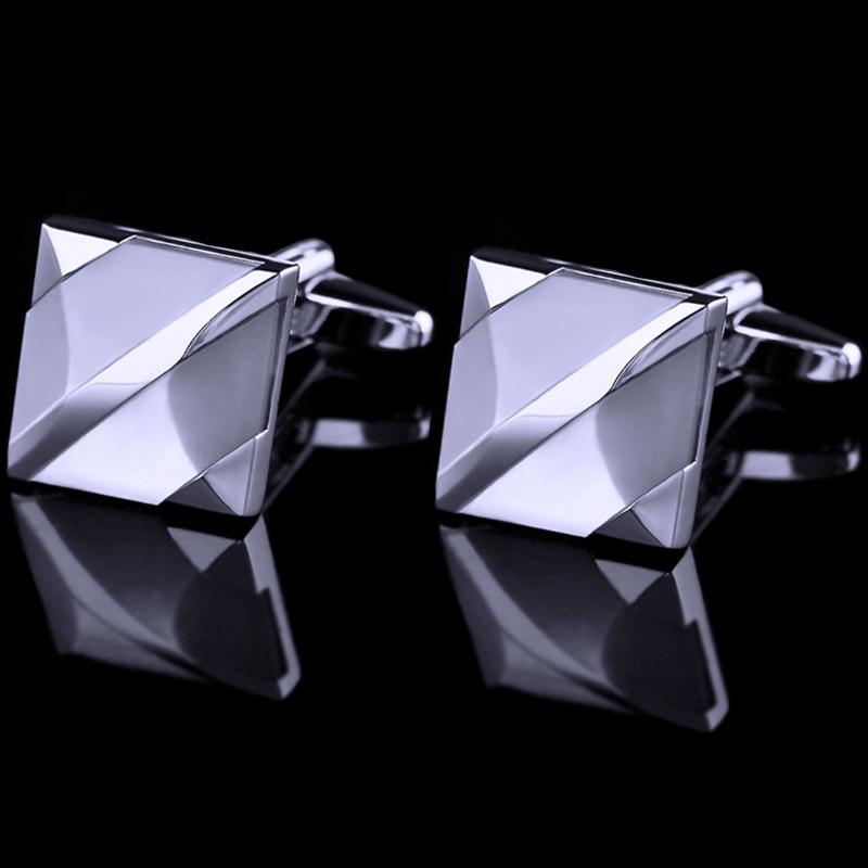 Gent's Silver Plated White Stone Cufflinks-Cufflinks-from-Gentlemanclothing.com.jpg