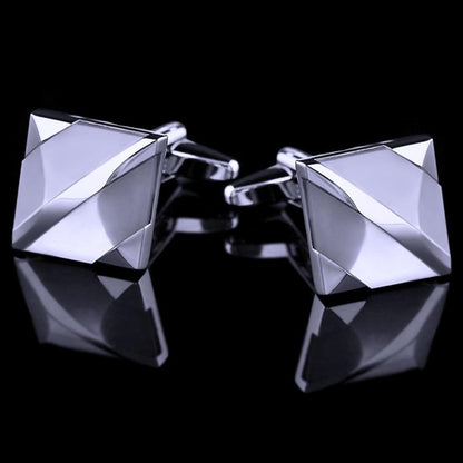 Gent's Silver Plated White Stone Cufflinks-Cufflinks-from-Gentlemanclothing.com.jpg