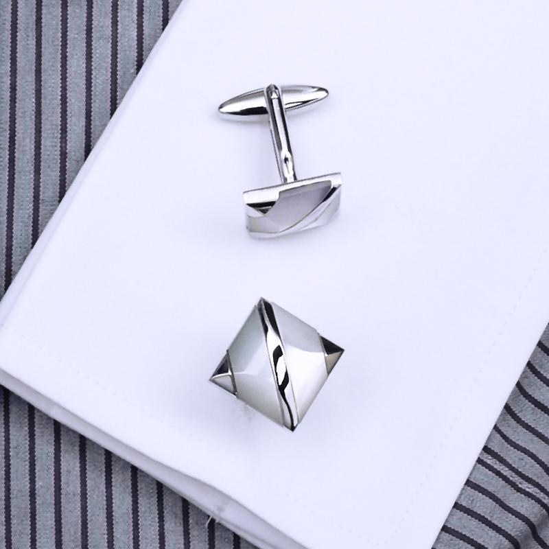 Gent's Silver Plated White Stone Cufflinks-Cufflinks-from-Gentlemanclothing.com.jpg