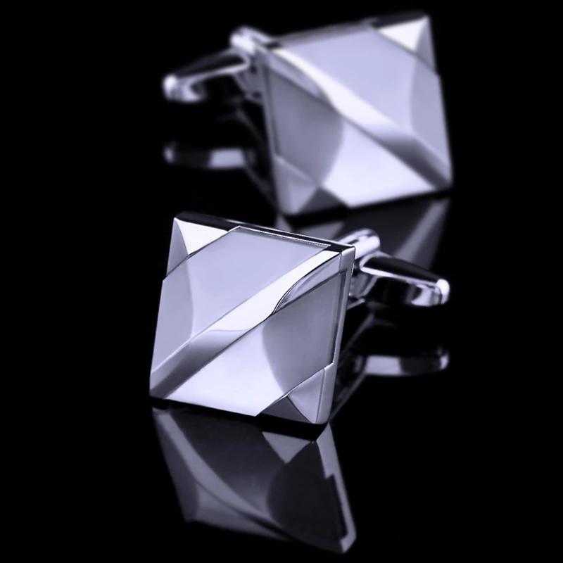 Gent's Silver Plated White Stone Cufflinks-Cufflinks-from-Gentlemanclothing.com.jpg