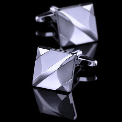 Gent's Silver Plated White Stone Cufflinks-Cufflinks-from-Gentlemanclothing.com.jpg
